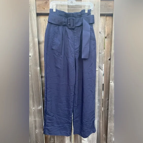 Ted Baker Navy Blue Kendyl Wide Leg Trousers Size 0 - Picture 3 of 6